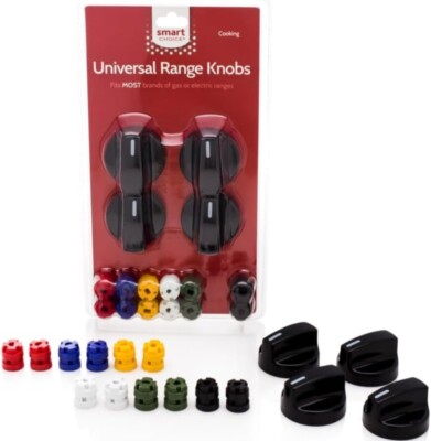 Smart Choice KNOBKIT4B Universal Range Knobs - Fits Most Gas Or Electric Stoves