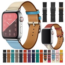 Genuine Leather Wrist Band Replace Strap For Apple Watch Series 7 6 5 4 3 2 1