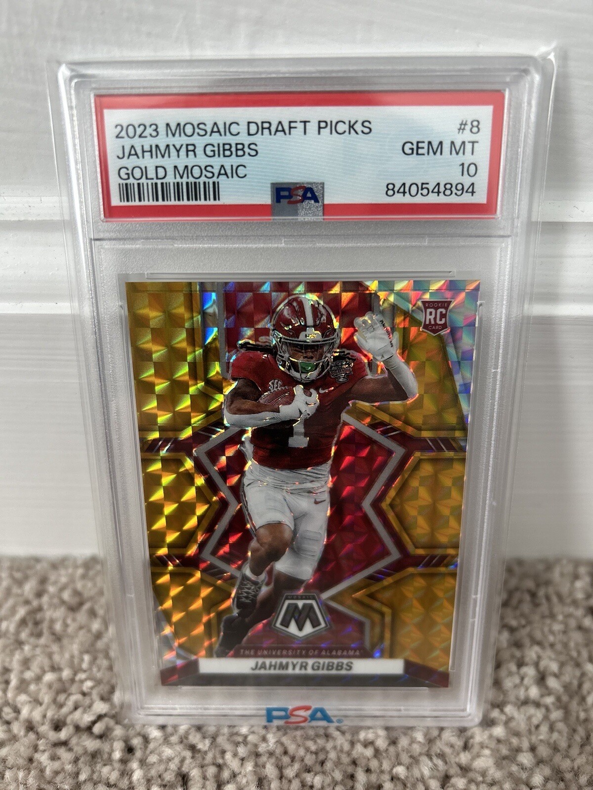 2023 Mosaic Draft Picks Gold Mosaic Jahmyr Gibbs PSA 10 8/10