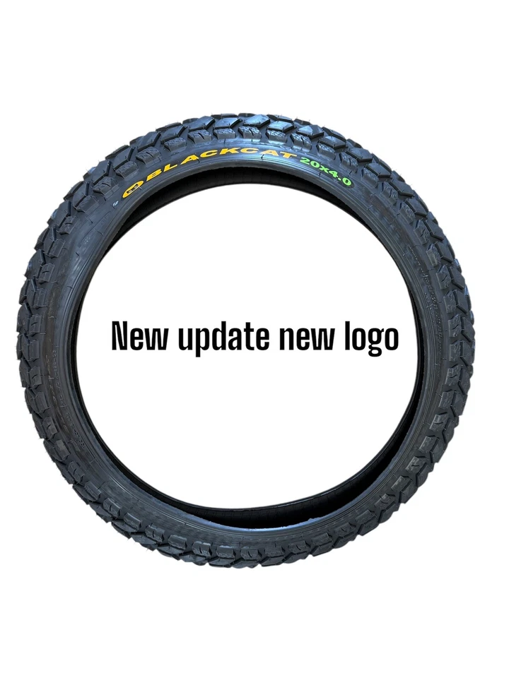 20”x4” Ebike Moped Style bicycle fat Tire BLACK CAT Just (1) Tire And Tube - Image 3 of 4