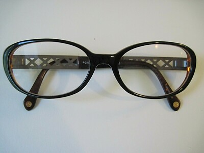 Authentic Chanel 3087-B c.847 Black/Brown 52mm Frames Eyeglasses RX Italy