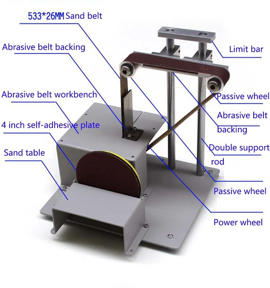 Electric Sander Cutting Table Saw Woodworking Desktop Sanding Grinding Machine - Image 4 of 4