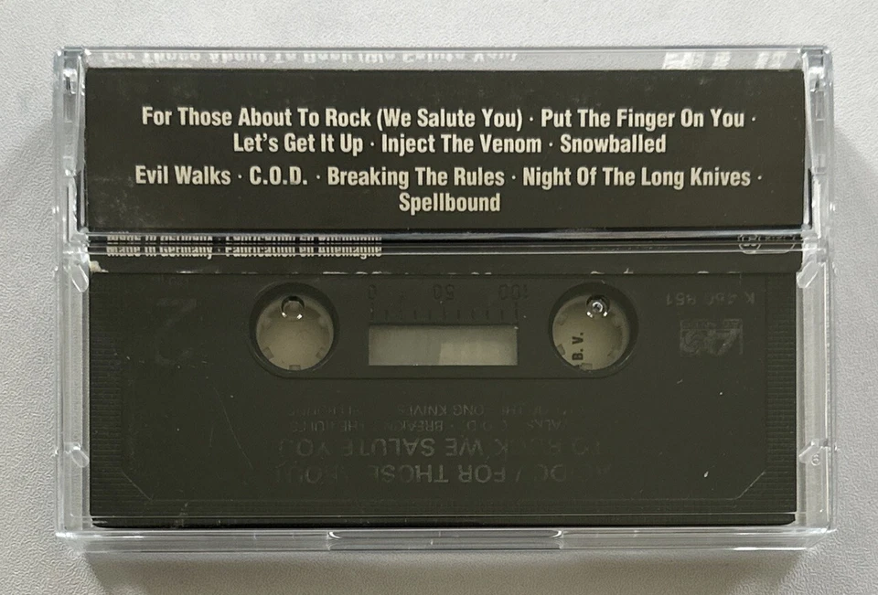 AC/DC - For Those About to Rock (We Salute You) - Cassette Tape Ex / Mint - Image 3 of 4