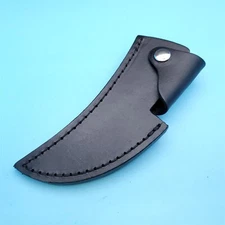 Fixed Blade Knife Sheath Only Black Leather Upswept Left Hand 6"x3.5" Karambit 