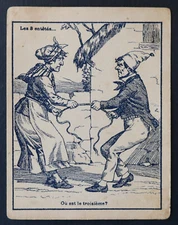 Antique Chromo Card RIDDLE GUESS GAME or is the 3rd riddle