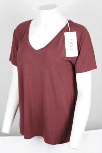 Tavi Women's Everyday V Neck Tee Short Sleeve Shirt Size Small Sahara