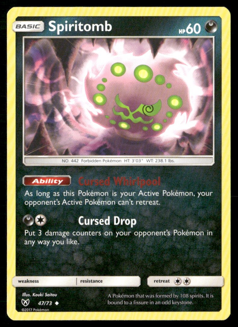 2017 Shining Legends Set Pokemon Card 47  Spiritomb LP