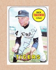Dick Tracewski signed 1969 Topps card #126-1968 Detroit Tigers