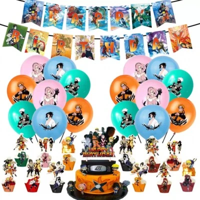 GENERIC Hot🔥 Anime Naruto Shippuden Theme Birthday Party Decorate Supplies Set US Stock