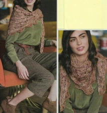 MONDAINE SHAWL WRAP WOMEN'S CROCHET PATTERN INSTRUCTIONS