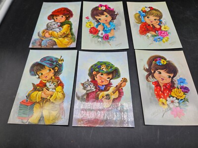 6 - BARGAS Boys & Girls Vintage Post Cards Barcelona