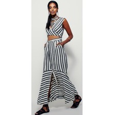 FREE PEOPLE LA Babe Stripe Sleeveless Midi Dress Size 2