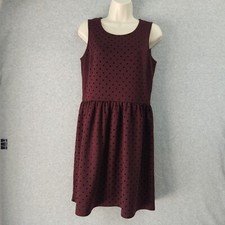 Loft Womens Dress Size 2 Red Dot Sleeveless Fit Flare Business Casual Party