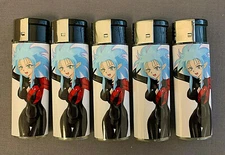 Anime Girl ~ Butane Refillable Electronic Lighter Set of 5