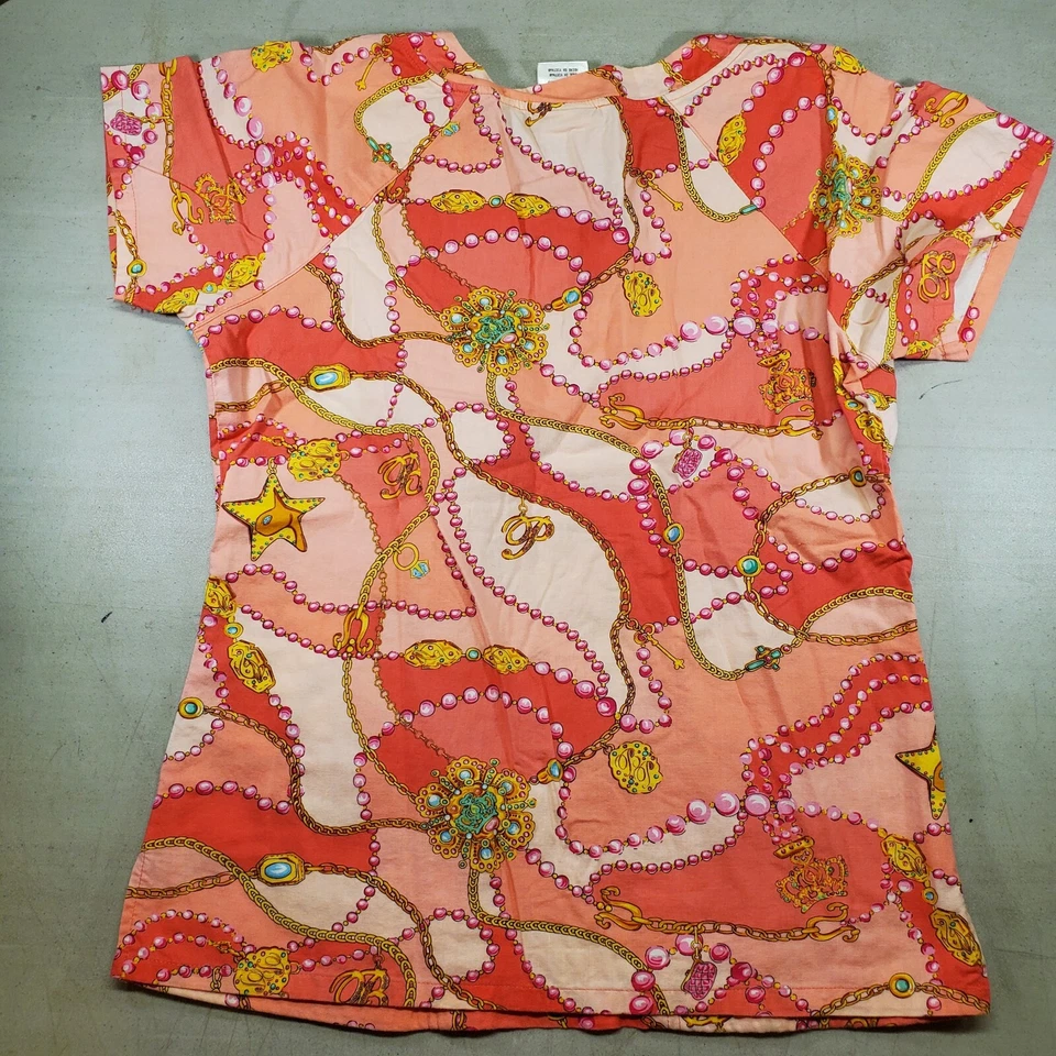 Baby Phat Nurse Uniform Womens SZ XS Top & Pant Scrubs Coral / Pink Medical - Image 3 of 4