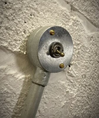 Vintage / Industrie Stil 1 Gang Kippschalter Aufputz Lichtschalter Kupfer