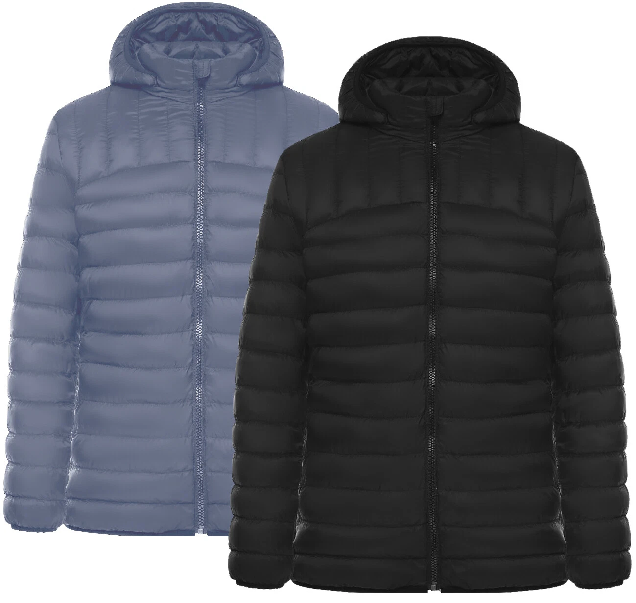 Mens Nylon Super Soft Quilted Jacket Padded Bubble Puffer Hooded Winter Zip Coat