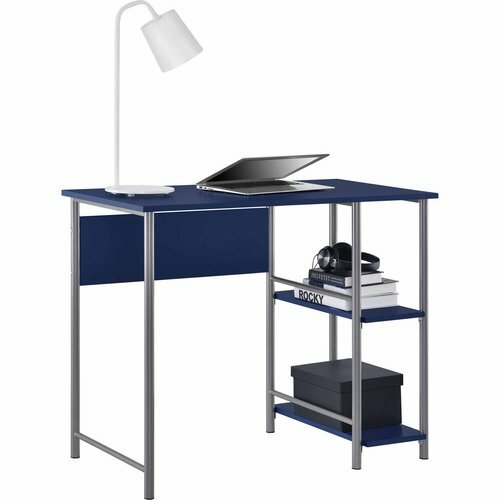 Mainstays Basic Metal Student Computer Desk Blue Ebay