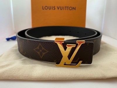 Brand New Louis Vuitton Initiales 30mm Reversible Belt Gold Buckle 85 34 M9453 Ebay