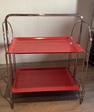 Retro Servierwagen Teewagen Rot klappbar Gerniol  60er Jahre