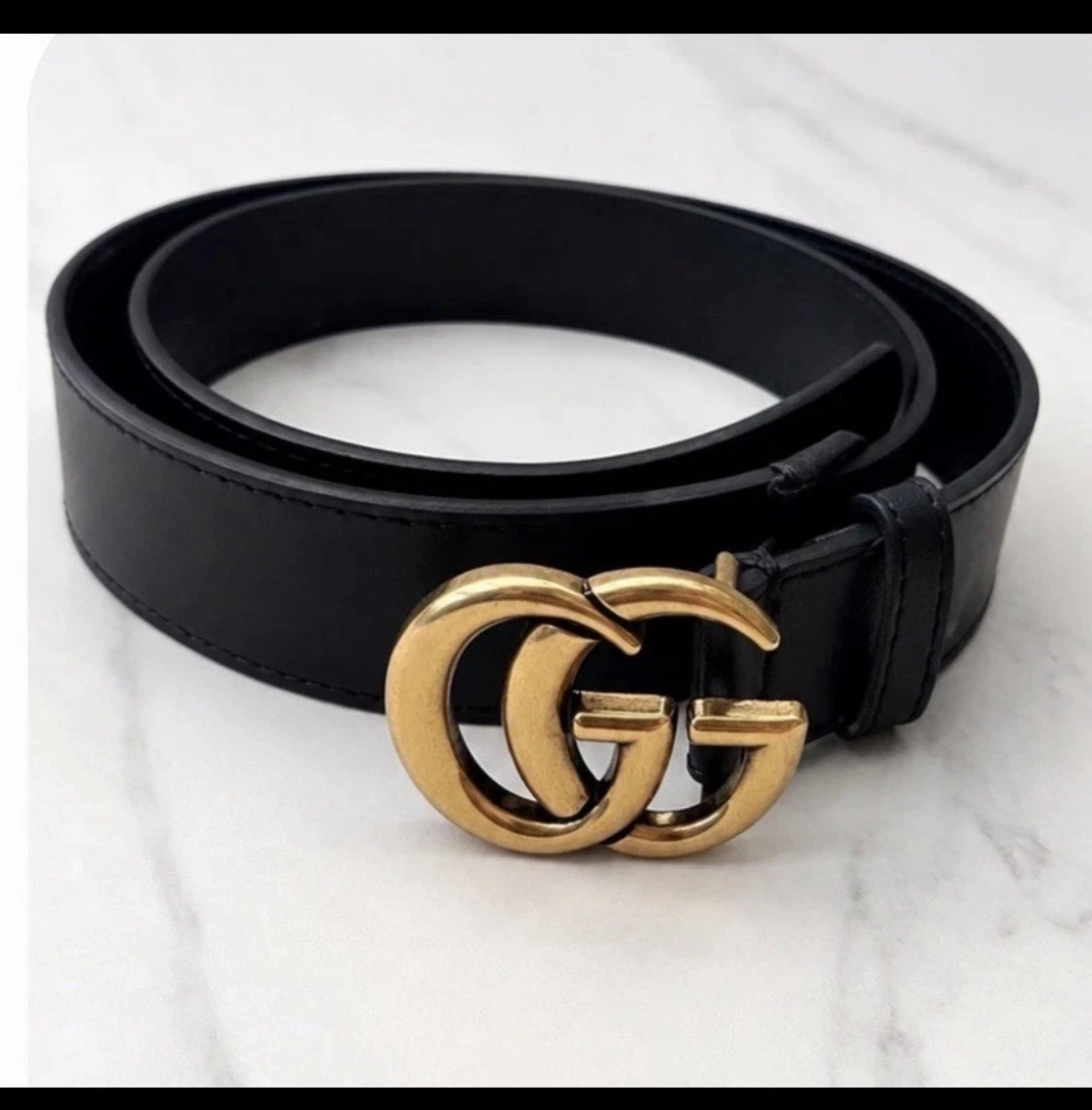 GUCCI ベルト　レザー　黒　65 バックル金色　レディース Gucci Gold Belts for Women for sale | eBay