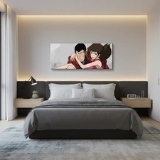 QUADRO MODERNO FUMETTI LUPIN E MARGOT DIPINTO A MANO