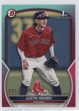 2023 Bowman Draft Aqua & Pink Gradient 5/199 Justin Riemer #BD-182 0vt8