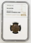 1913 D Lincoln Wheat Cent NGC MS-64 BN
