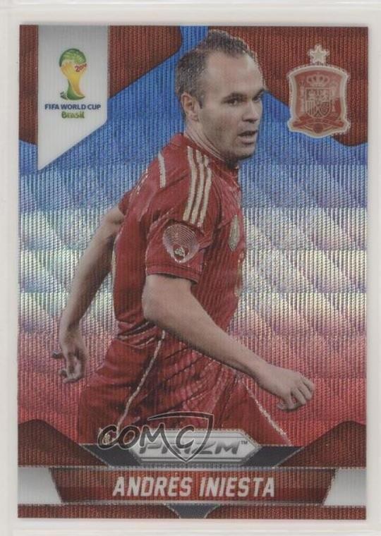 2014 Panini Prizm World Cup Blue & Red Wave Prizm Andres Iniesta #177 7xr