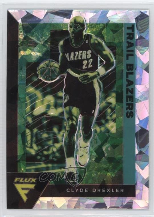 2020-21 Panini Flux Fanatics Factory Set Cracked Ice Prizm Clyde Drexler HOF 1d4