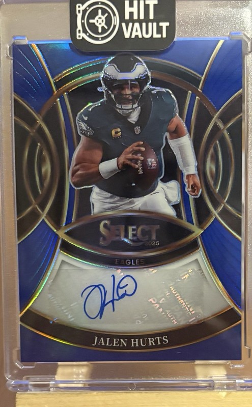 2025 Panini Select - Signatures Jalen Hurts #SP-JLH Blue Prizm /149 (AU)