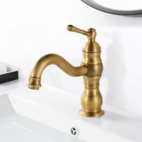 Antikes Messing Waschtischarmatur 360° Drehbar Bad Mischbatterie Wasserhahn