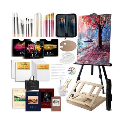 Large Deluxe Artist Painting Set, 141-Piece Professional Art Paint Supplies K...