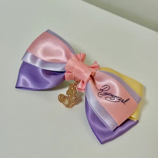 Disney Rapunzel Ribon Hairpin Accessory Pastel Gold Tone