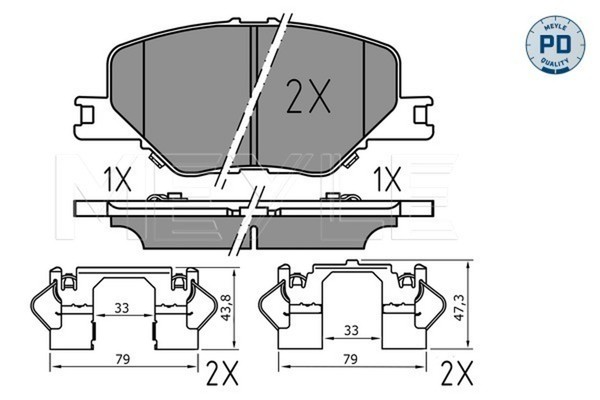 Bremsbelagsatz, Scheibenbremse MEYLE-PD: Advanced Performance A 025 228 3819/PD-image