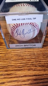  Baltimore Orioles Signed Game Used Baseball Zach Britton Autographed 