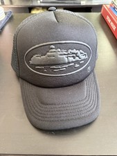 Cortez Black On Black Alcatraz Logo Trucker Hat Great Condition OSFA