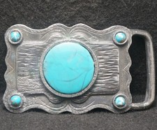 XG23135 NICE VINTAGE 1970s TURQUOISE FASHION WESTERN STYLE UNISEX BELT BUCKLE