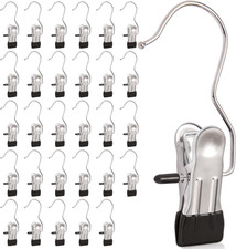 30-Pack Heavy-Duty Hanger Clips for Clothes, Towels, and Travel Accessories