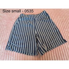 New York Company Womens Blue White Striped Pull On Shorts Small NWT 5967