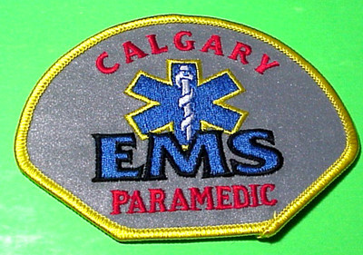 CALGARY EMS  PARAMEDIC  ALBERTA CANADA   3'' x 4''  PATCH  FREE SHIPPING!!!