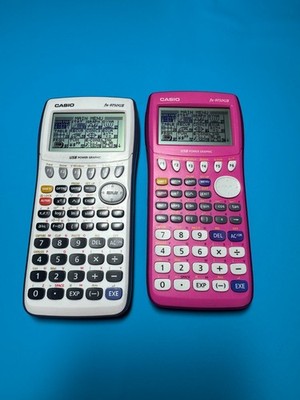 Lot of 2 Casio fx-9750GII Graphing Calculators Pink White Tested