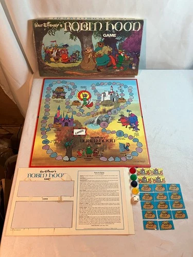 Rare Vintage 1973 Walt Disney Robin Hood Board Game Parker Brothers