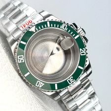 Green Mod Brushed Watch Cases 40mm Hulk Sapphire Fit NH34 Nh35 Movement Mod Part