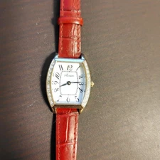 Citizen Riviere Solar Watch White Dial Red Band Used