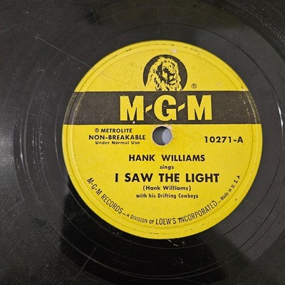 VINTAGE HANK WILLIAMS | I Saw the Light/6 More Miles | Country Music 78 Shellac