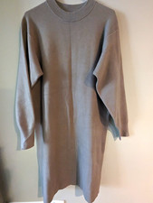 NWOT Uniqlo Brown Solid Knit Sweater Dress Size S Round Neck Long Sleeve