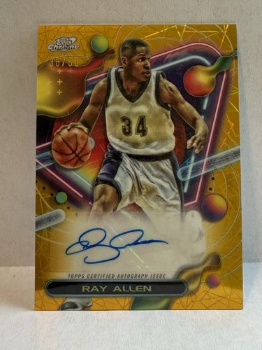 ‼️2023-24 Topps Cosmic Chrome Ray Allen Auto Gold Interstellar /50 Bucks‼️