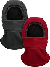 Geyoga Winter Fleece Balaclava Hat for Men Women Full Face 2 Grey, Wine Red