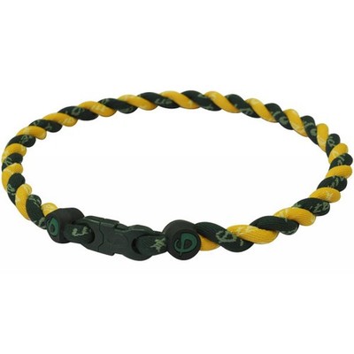 Phiten Tornado Titanium Necklace Forest Green/Gold - 18 Inch